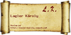 Lagler Károly névjegykártya