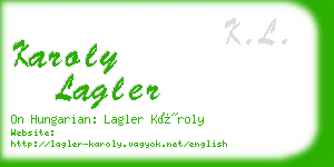 karoly lagler business card